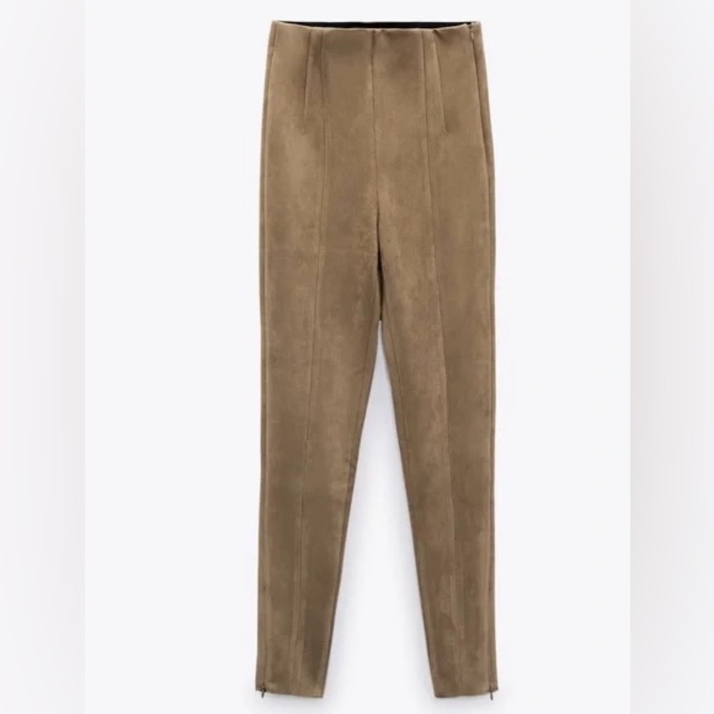 NWT Zara Faux Suede High Rise Leggings